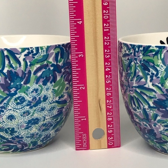 Lilly Pulitzer Floral Lion Face Mug Set (2) Gold - Picture 9 of 13